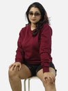 Maroon Regular Fit Sweatshirt For Women