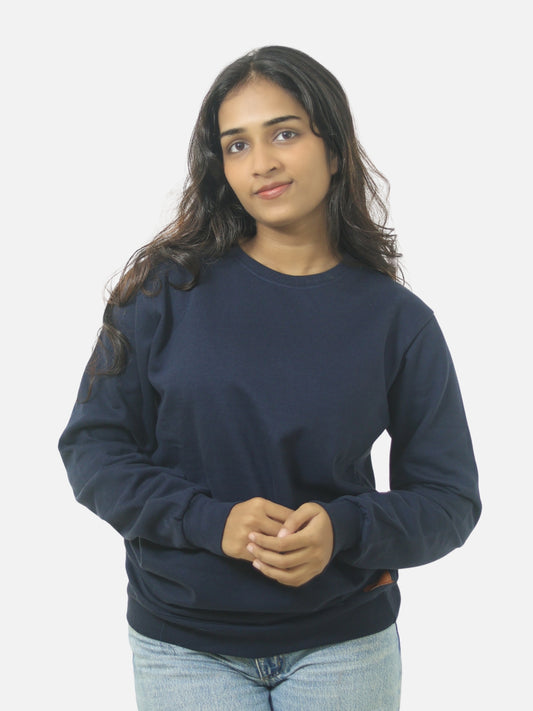 Navy Blue Regular Fit Sweatshirt For Women