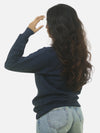 Navy Blue Regular Fit Sweatshirt For Women