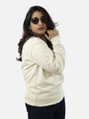 Off White Regular Fit Sweatshirt For Women