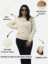Off White Regular Fit Sweatshirt For Women