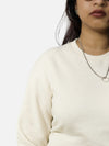 Off White Regular Fit Sweatshirt For Women
