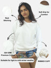 White Regular Fit Sweatshirt For Women
