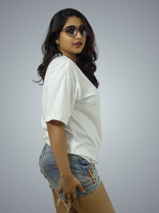 White Boxy Fit T-Shirt For Women