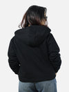Black Zipper Hoodie For Women
