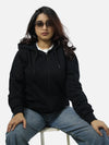Black Zipper Hoodie For Women