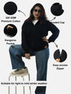 Black Zipper Hoodie For Women