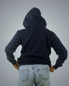 Navy Regular Fit Zero Hoodie For Women