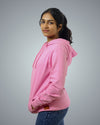 Pink Regular Fit Zero Hoodie For Women