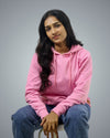 Pink Regular Fit Zero Hoodie For Women