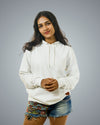 White Regular Fit Zero Hoodie For Women