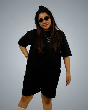 Black Oversized Co-Ord Set For Women