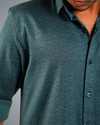 Greenish Blue Woven Regular Fit Shirt