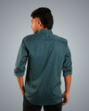 Greenish Blue Woven Regular Fit Shirt