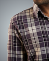 Jet Purple Brushed Checks Regular Fit Shirt