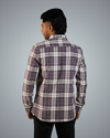Jet Purple Brushed Checks Regular Fit Shirt