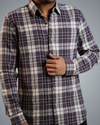 Jet Purple Brushed Checks Regular Fit Shirt