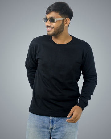 Black Regular Fit Zero Sweatshirt For Men