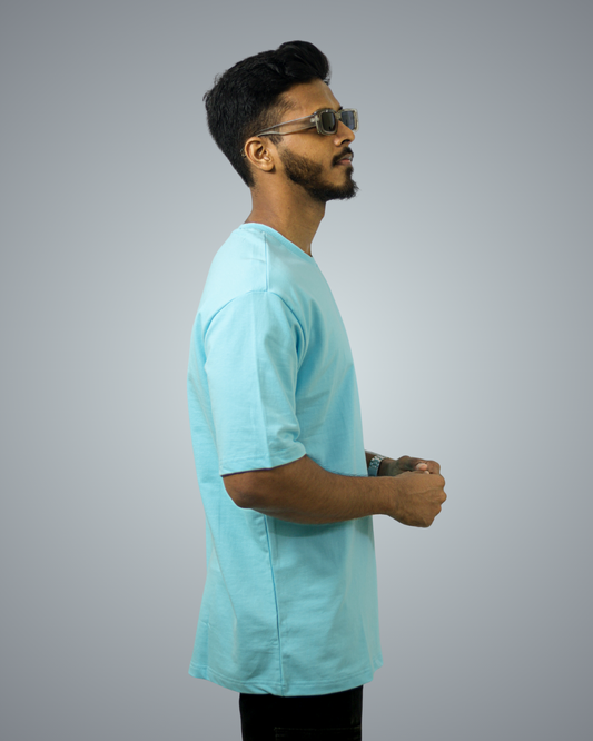 Sky Blue Oversized Tshirt For Men