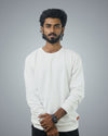 White Regular Fit Zero Sweatshirt For Men
