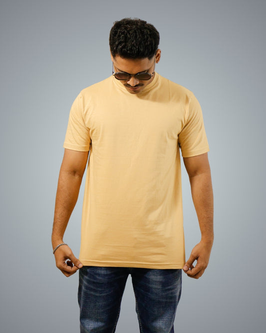 Beige Regular Fit Tshirt For Men