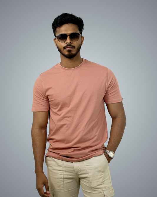 Peach Regular Fit Tshirt For Men