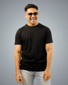 Black Regular Fit Tshirt For Men