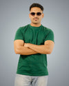 Bottle Green Regular Fit Tshirt For Men