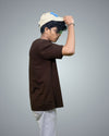 Brown Oversized Fit Tshirt For Men