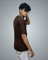 Brown Oversized Fit Tshirt For Men