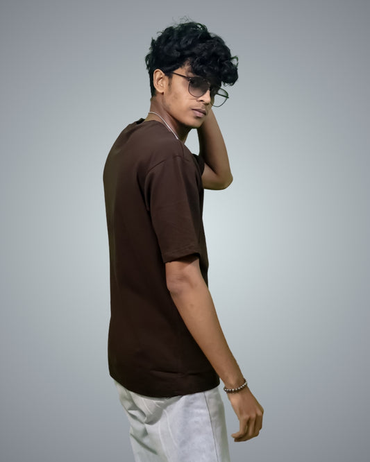 Brown Oversized Fit Tshirt For Men