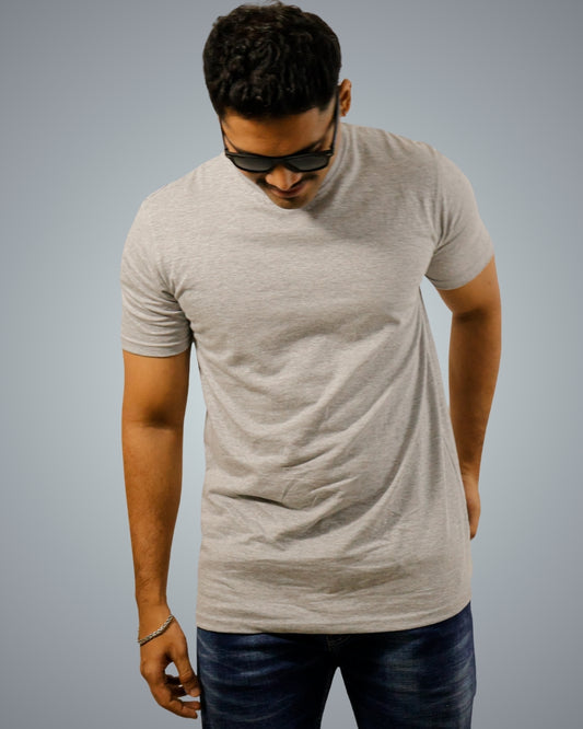 Grey Regular Fit Tshirt For Men