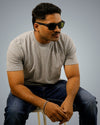 Grey Regular Fit Tshirt For Men