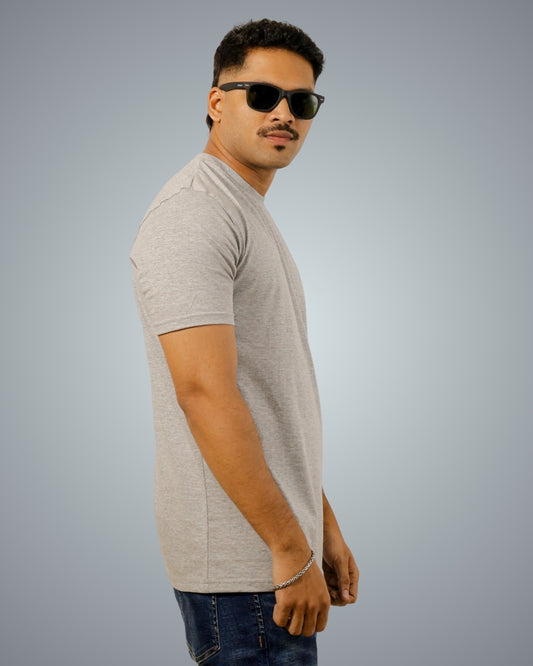 Grey Regular Fit Tshirt For Men