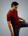 Maroon Regular Fit Tshirt For Men