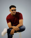 Maroon Regular Fit Tshirt For Men