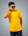 Mustard Yellow Regular Fit Tshirt For Men