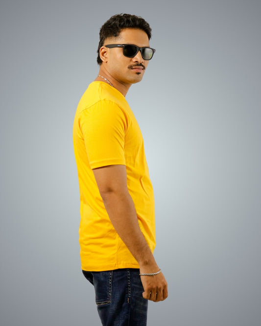 Mustard Yellow Regular Fit Tshirt For Men
