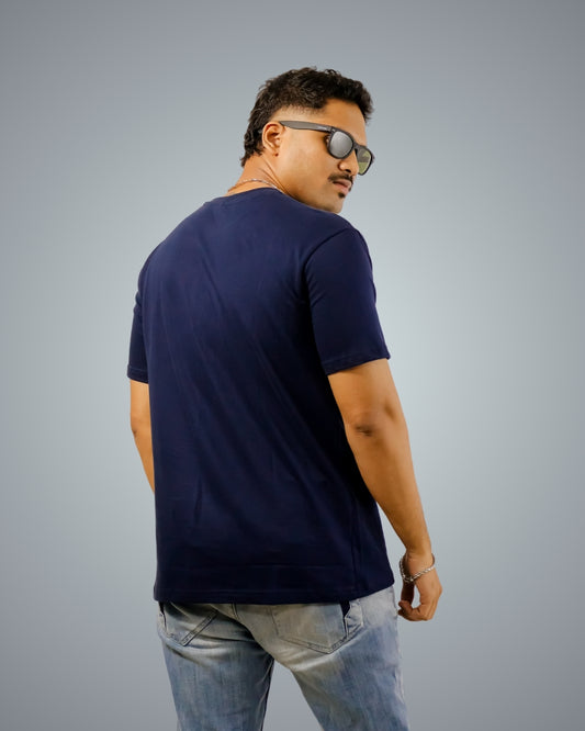 Navy Blue Regular Fit Tshirt For Men