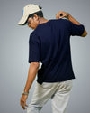 Navy Oversized Fit Tshirt For Men