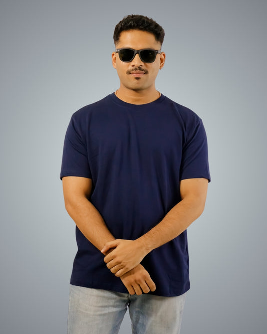 Navy Blue Regular Fit Tshirt For Men