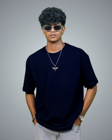 Navy Oversized Fit Tshirt For Men