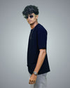 Navy Oversized Fit Tshirt For Men