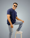 Navy Blue Regular Fit Tshirt For Men