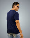 Navy Blue Regular Fit Tshirt For Men