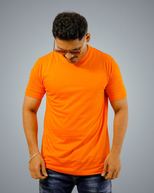 Orange Regular Fit Tshirt For Men