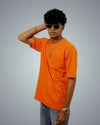 Orange Oversized Fit Tshirt For Men
