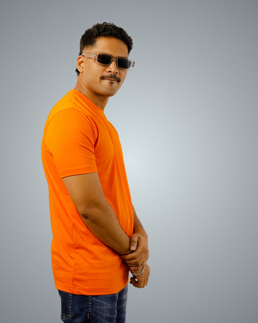 Orange Regular Fit Tshirt For Men