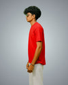 Red Oversized Fit Tshirt For Men