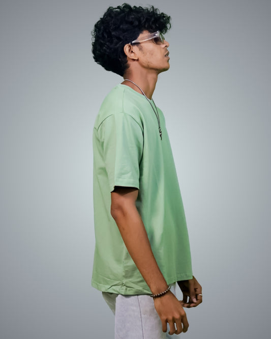 Sage Green Oversized Fit Tshirt For Men